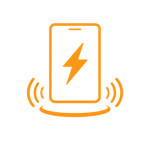 phone wireless charging icon black and orange