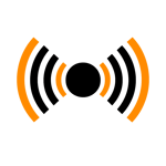 signal waves icon in black and orange