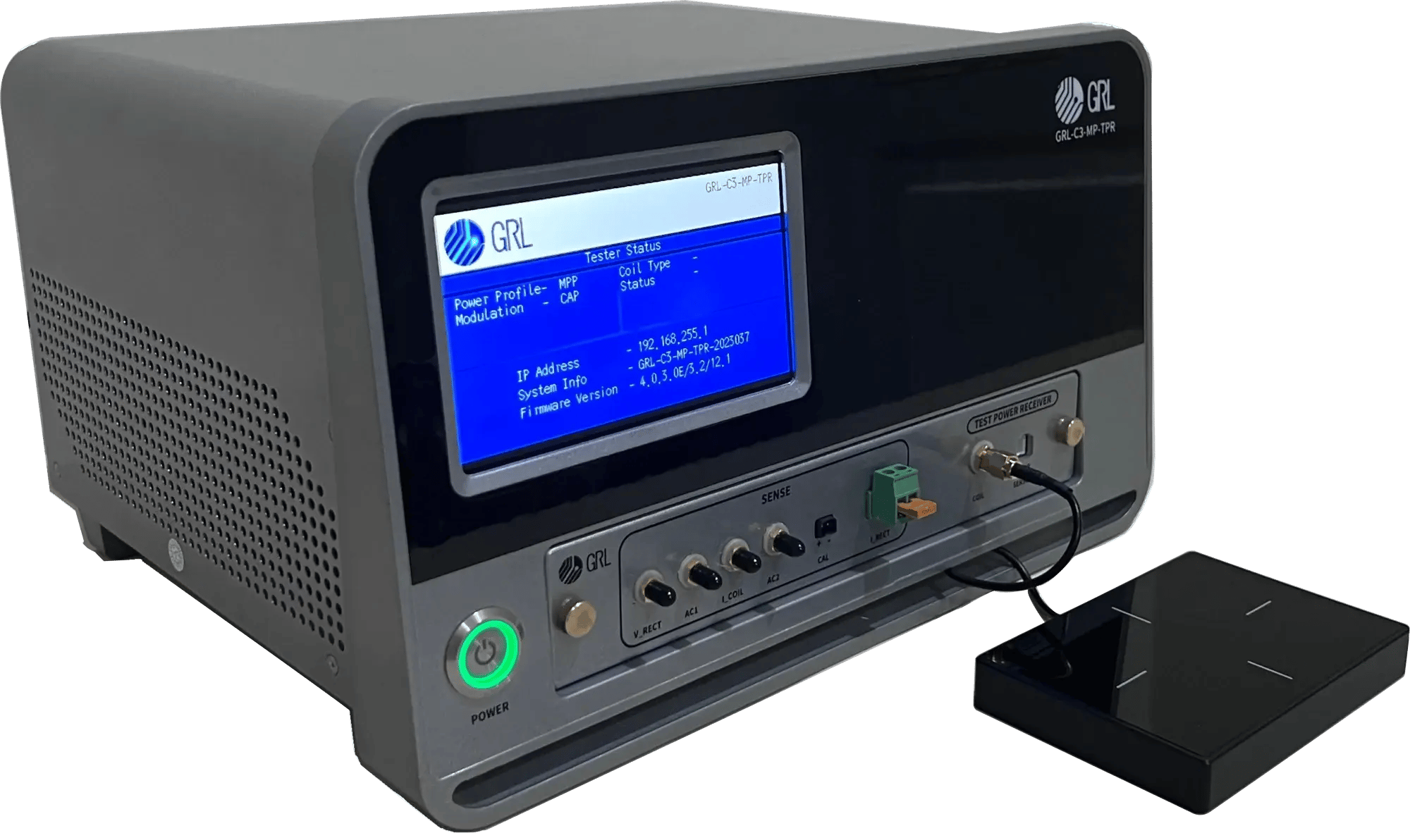 GRL Qi2 Wireless Charging Transmitter (GRL-C3-MP-TPR) and Receiver Tester (GRL-C3-TPT)