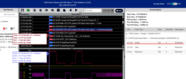 SRC_DUT_EPR_Enter_Acknowledged Mode Data Object_Action field set to 2